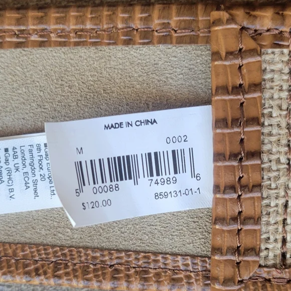 NWT Banana Republic Heritage Riviera Linen and Leather Wide Belt display picture 1